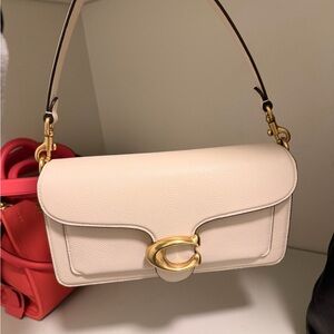 Coach Tabby 26 Pebbled Leather Shoulder Bag in Chalk